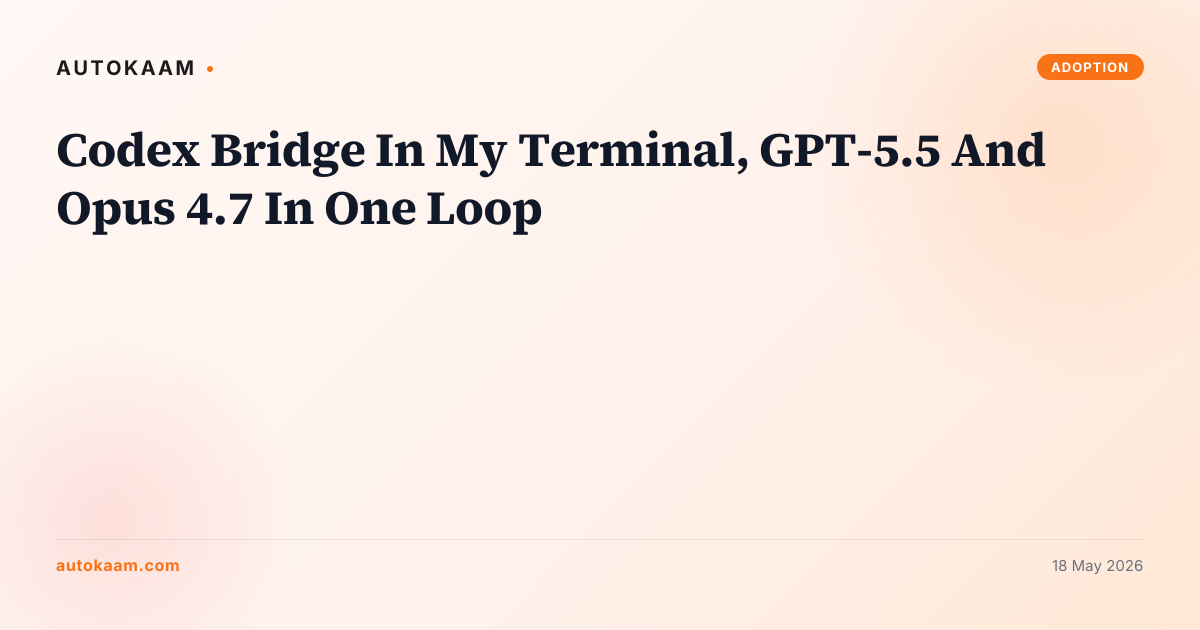 Codex Bridge GPT-5.5 Opus 4.7 routing India stack, AI coding on AutoKaam