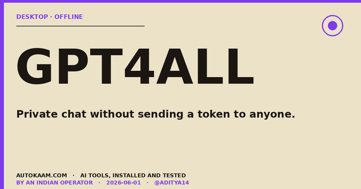 GPT4All desktop app showing chat with local model