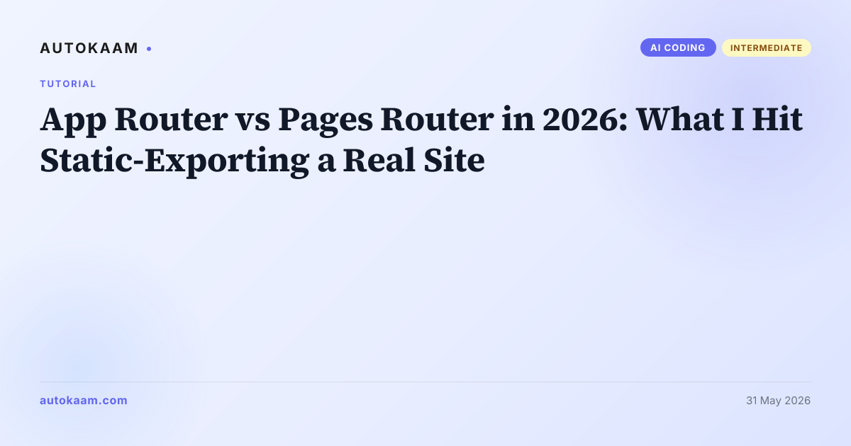 Next.js 15 App Router vs Pages Router 2026 - When to Stick With Pages